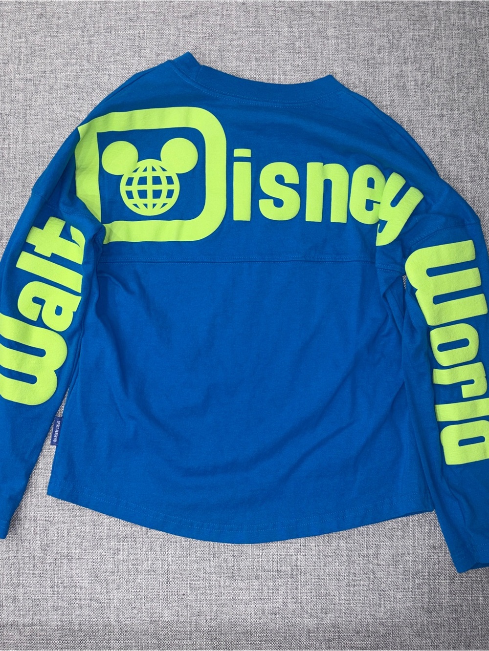 Disney Blue Long-Sleeve Tee with Neon Green Walt Disney World Graphics - Picture 5 of 5